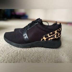 Michael Kors black leopard tennis shoes